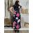 Women's Long Summer Short Sleeve Dress (S/M ONE SIZE) ITALIAN FASHION IM323101 S / M / L black