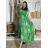 Indian Summer Short Sleeve Women Plus Size Dress (54/58 ONE SIZE) ITALIAN FASHION IMBM24072 light green M / L
