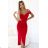 564-10 CALLIE Off-the-shoulder midi dress with neckline - red