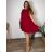 Summer pleated dress, short sleeves, women's oversized (50/52/54 ONE SIZE) ITALIAN FASHION IM425410  wine