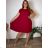 Summer pleated dress, short sleeves, women's oversized (50/52/54 ONE SIZE) ITALIAN FASHION IM425410  wine