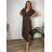 Šaty elegantní košilové dlouhý rukáv dámské (S/M ONE SIZE) ITALSKÁ MÓDA IMWY21734  black