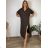Šaty elegantní košilové dlouhý rukáv dámské (S/M ONE SIZE) ITALSKÁ MÓDA IMWY21734
