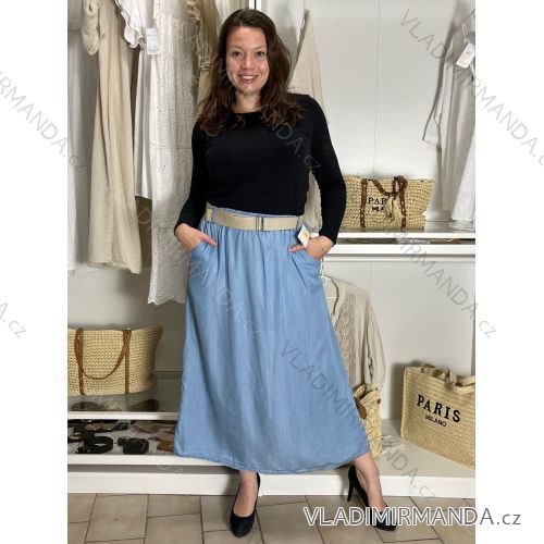 Elegant trousers with belt for women (S/M/L ONE SIZE) ITALIAN FASHION IM425057 S / M / L Light blue