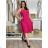 Women's Plus Size Long Warm Long Sleeve Dress (50/52/54 ONE SIZE) ITALIAN FASHION IM424636 dark pink