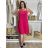 Women's Plus Size Long Warm Long Sleeve Dress (50/52/54 ONE SIZE) ITALIAN FASHION IM424636 dark pink