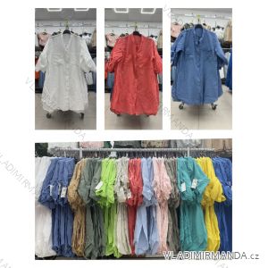 Šaty elegantní košilové dlouhý rukáv dámské (S/M ONE SIZE) ITALSKÁ MÓDA IMWY21734
