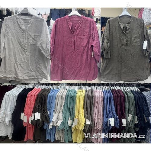 Šaty elegantní košilové dlouhý rukáv dámské (S/M ONE SIZE) ITALSKÁ MÓDA IMWY21734