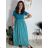 Women's long summer ribbed short sleeve dress (XS/S/M/L ONE SIZE) ITALIAN FASHION IMSM25128