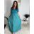 Women's long summer ribbed short sleeve dress (XS/S/M/L ONE SIZE) ITALIAN FASHION IMSM25128