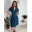 Women's Lace Cotton Short Sleeve Dress (S/M ONE SIZE) ITALIAN FASHION IMM23M7267 S/M Light blue