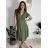 Women's Lace Cotton Short Sleeve Dress (S/M ONE SIZE) ITALIAN FASHION IMM23M7267 S/M Light blue
