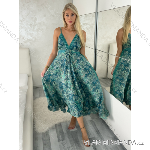 Women's Long Sleeve Summer Shirt Dress (S/M/L ONE SIZE) INDIAN FASHION IMWY23123 S / M / L blue