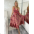 Women's Long Sleeve Summer Shirt Dress (S/M/L ONE SIZE) INDIAN FASHION IMWY23123 S / M / L red