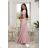 Women's Strapless Long Satin Party Dress (34-42) POLISH FASHION PMLEL24NATHALIE rose old rose 2XL