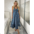 Women's Long Sleeve Summer Shirt Dress (S/M/L ONE SIZE) INDIAN FASHION IMWY23123 S / M / L dark blue