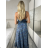 Women's Long Sleeve Summer Shirt Dress (S/M/L ONE SIZE) INDIAN FASHION IMWY23123 S / M / L dark blue