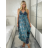 Women's Long Sleeve Summer Shirt Dress (S/M/L ONE SIZE) INDIAN FASHION IMWY23123 S / M / L blue