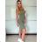 Long casual short sleeve women's dress, oversized (42/44/46 ONE SIZE) ITALIAN FASHION IMD2525370 -   green khaki -   S / M / L
