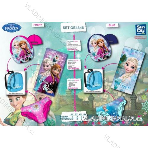 Set backpack, towel, cap, swimsuit frozen baby girl (3-8 years) SUN CITY QE4346 pink 8 years