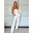 Women's short sleeve summer casual dress (S/M/L ONE SIZE) ITALIAN FASHION IMWGB25022 -   white -   S / M