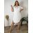 Women's Oversized Knitted Long Sleeve Sweater (S/M ONE SIZE) ITALIAN FASHION IMSN2416125  white