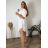 Women's Oversized Knitted Long Sleeve Sweater (S/M ONE SIZE) ITALIAN FASHION IMSN2416125  white