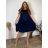 Women's oversized summer short sleeve dress (44/46/48 ONE SIZE) ITALIAN FASHION IM425023  dark blue