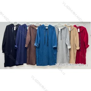 Women's long sleeve hooded sweatshirt dress, oversized (52/54/56 ONE SIZE) ITALIAN FASHION IM425504