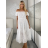 Women's Lace Cotton Short Sleeve Women's Dress (S / M ONE SIZE) ITALIAN FASHION IMWM215877 S / M / L white
