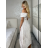 Women's Lace Cotton Short Sleeve Women's Dress (S / M ONE SIZE) ITALIAN FASHION IMWM215877 S / M / L white