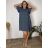 Women's Plus Size Long Warm Long Sleeve Dress (50/52/54 ONE SIZE) ITALIAN FASHION IM424636 46/48/50 dark blue