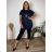 Long tunic with pendant, short sleeves, women's oversized (54/56/58 ONE SIZE) ITALIAN FASHION IM425441 54/56/58 dark blue