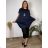 Long tunic with pendant, short sleeves, women's oversized (54/56/58 ONE SIZE) ITALIAN FASHION IM425441 54/56/58 dark blue