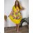 Long maxi summer dress short sleeve women's oversized (XL/2XL ONE SIZE) ITALIAN FASHION IM422758/DUR yellow XL/2XL