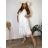 Women's short sleeve summer casual dress (S/M/L ONE SIZE) ITALIAN FASHION IMWGB25022 46/48/50 white