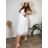 Women's short sleeve summer casual dress (S/M/L ONE SIZE) ITALIAN FASHION IMWGB25022 46/48/50 white