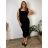 Šaty elegantní košilové dlouhý rukáv dámské (S/M ONE SIZE) ITALSKÁ MÓDA IMWY21734  black