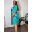 Women's Plus Size Long Warm Long Sleeve Dress (50/52/54 ONE SIZE) ITALIAN FASHION IM424636  green khaki