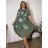 Women's Plus Size Long Warm Long Sleeve Dress (50/52/54 ONE SIZE) ITALIAN FASHION IM424636  green khaki