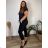 Women's Oversized Knitted Long Sleeve Sweater (S/M ONE SIZE) ITALIAN FASHION IMSN2416125 M black