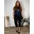 Women's Oversized Knitted Long Sleeve Sweater (S/M ONE SIZE) ITALIAN FASHION IMSN2416125 XXL black