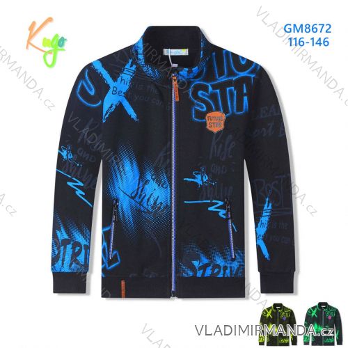 Warm sweatshirt with zipper, long sleeves, children's to teenagers' boys (116-146) KUGO GM8672