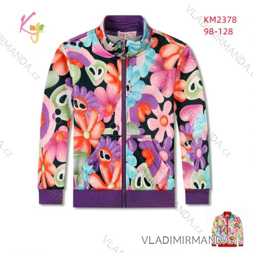 Warm, long-sleeved zip-up sweatshirt for children's girls (98-128) KUGO KM2378