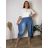 Women's Summer Long Harem Pants (42/44/46 ONE SIZE) ITALIAN FASHION IM424361 50/52/54 blue