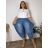 Women's Summer Long Harem Pants (42/44/46 ONE SIZE) ITALIAN FASHION IM424361 50/52/54 blue