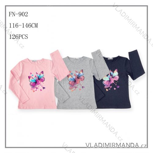 Long sleeve T-shirt for children and teenagers, girls (116-146) SEZON SEZ25FN902