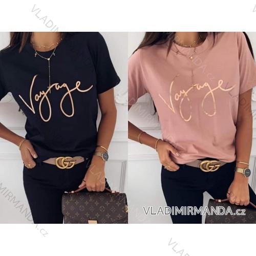 T-shirt short sleeve ladies (uni l-2xl) ITALIAN Fashion IM11736 pink S / M