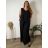 Women's Long Chiffon Short Sleeve Dress (S/M ONE SIZE) ITALIAN FASHION IMWGS231048 46/48/50 black