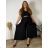 Women's Long Chiffon Short Sleeve Dress (S/M ONE SIZE) ITALIAN FASHION IMWGS231048 46/48/50 black